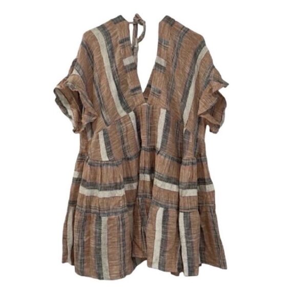 Lulu’s Striped Orange Linen Blend Oversized
Flowy Dress(Size Small) - Picture 5 of 8